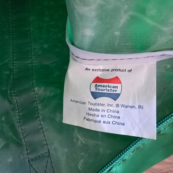 American Tourister Green Duffle Bag Vintage Carry On Overnight Travel - Picture 5 of 7